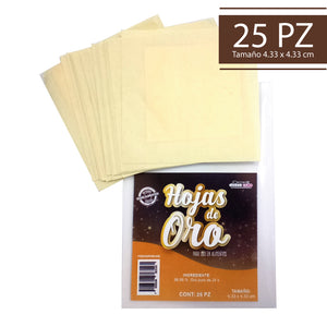 Hoja de Oro (Lámina de Oro 9.33 X 9.33 cm)